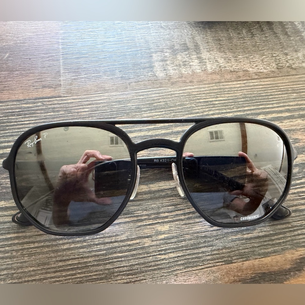 Ray-Ban Polarized Chromance Black Aviator Sunglasses